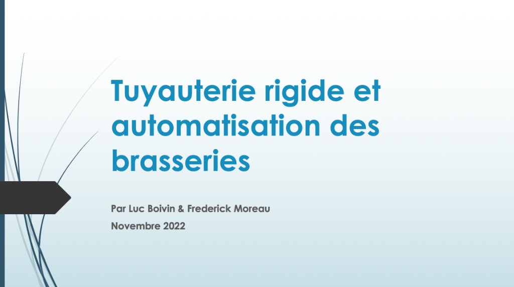 Tuyauterie rigide et automatisation des brasseries