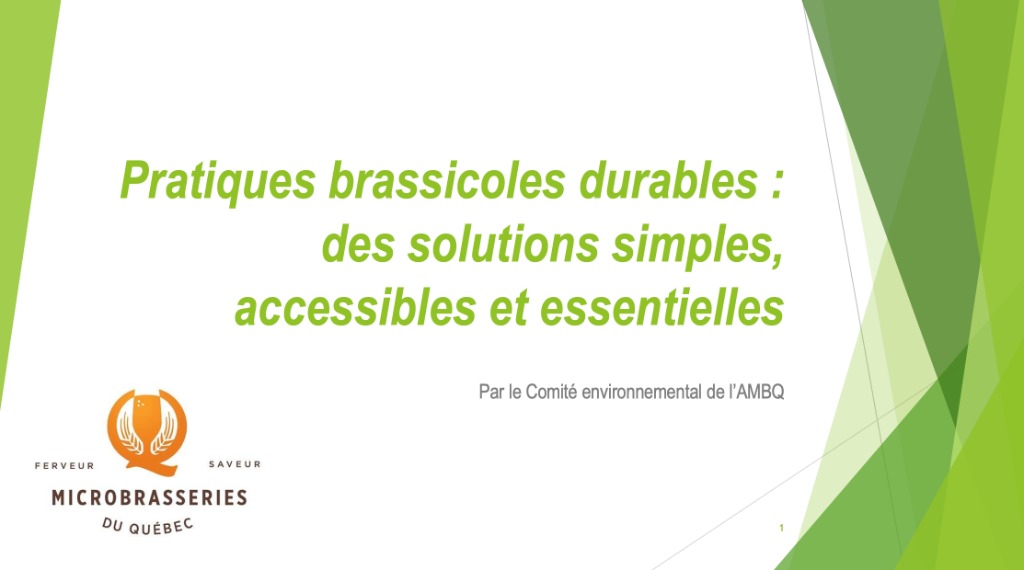 Pratiques brassicoles durables : des solutions simples, accessibles et essentielles