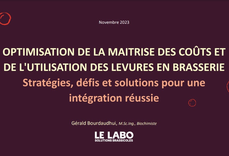 Optimisation de la maîtrise des coûts et de l'utilisation des levures en brasserie