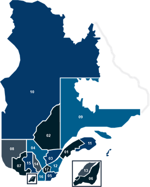 Régions administratives du Québec