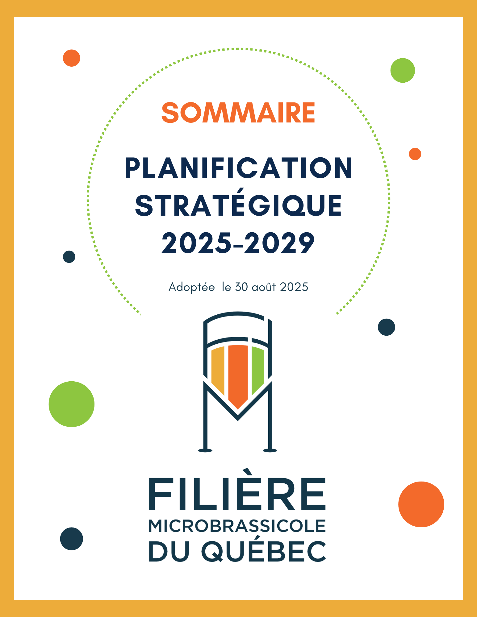 Sommaire de la planification stratégique de la Filière 2025-2029